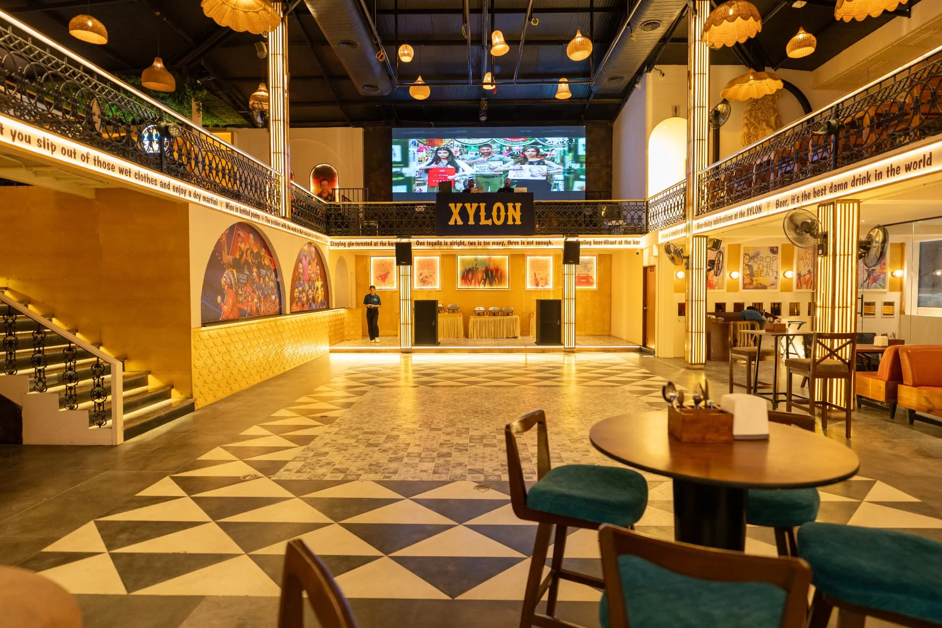 The XYLON dance floor with the stage and big screen